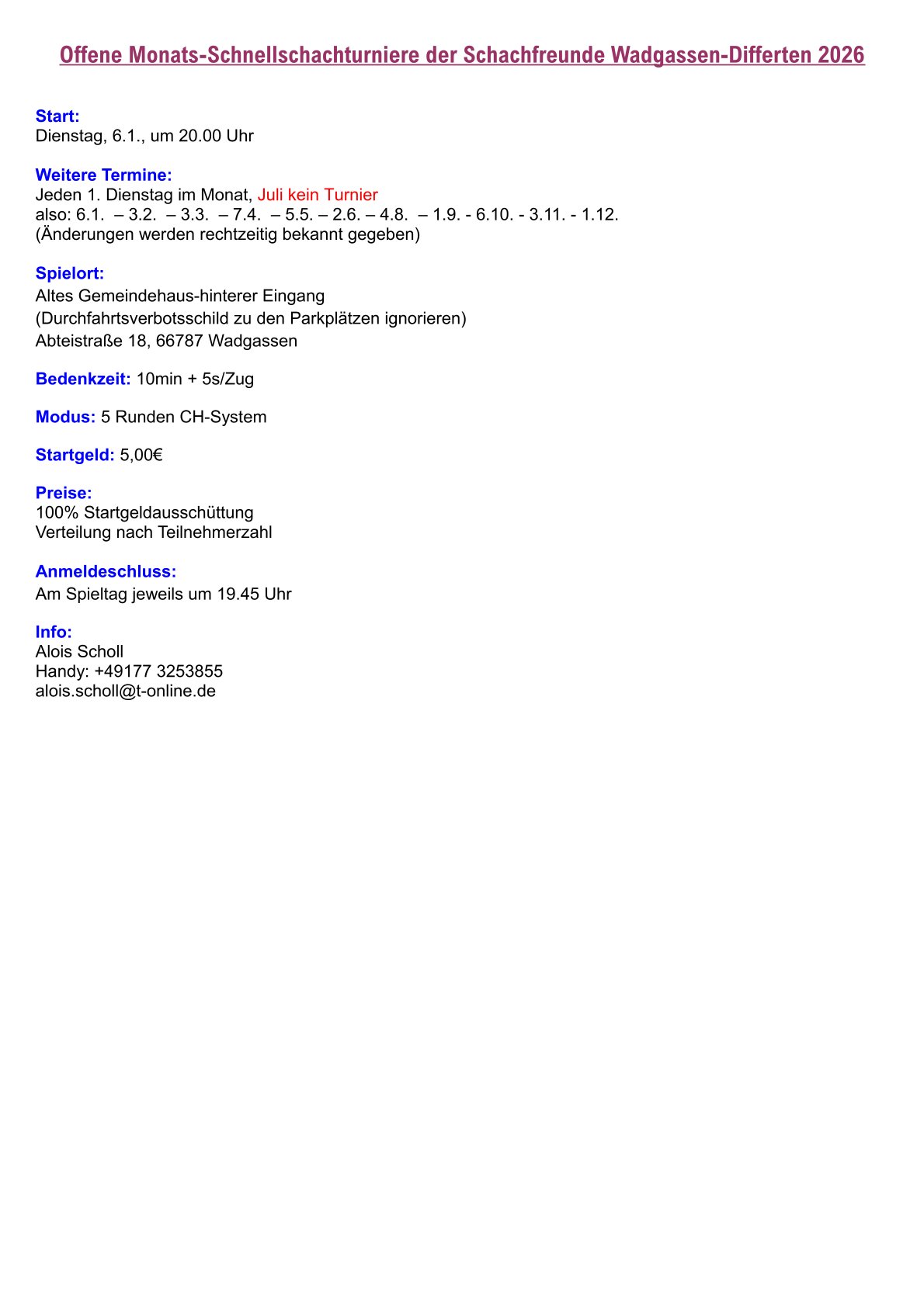 Offene Monatsturniere WaDi 2026neu