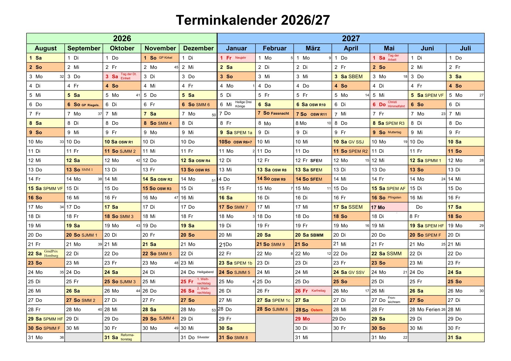 Rahmenterminplan 26 27 2