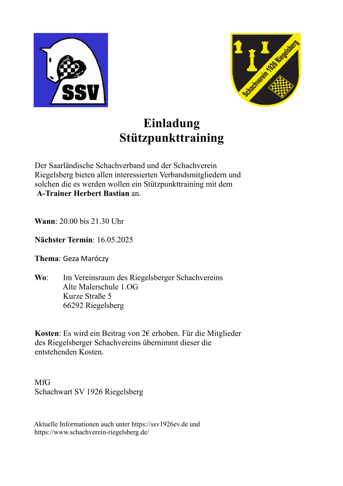 Stützpunkttraining 16.05.2025 SSV 1