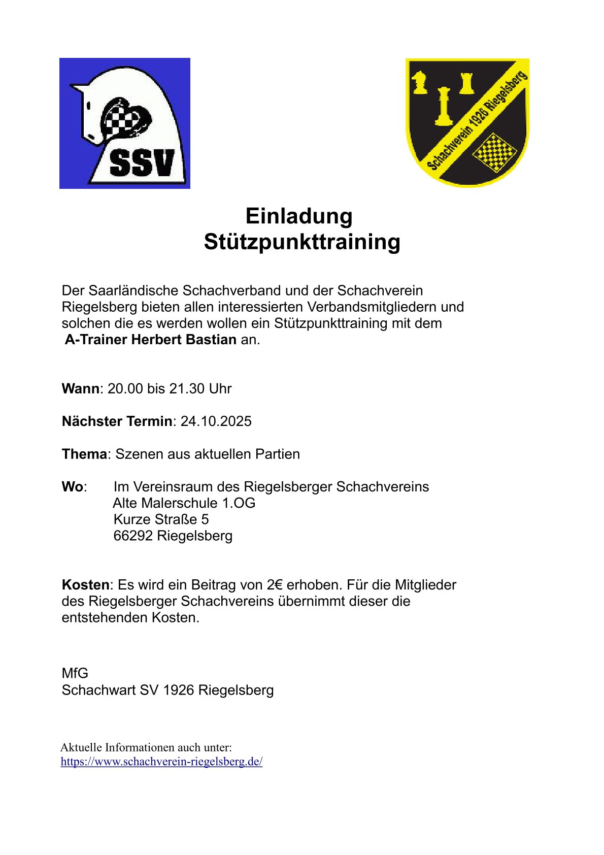 Stützpunkttraining SSV 24.10.2025