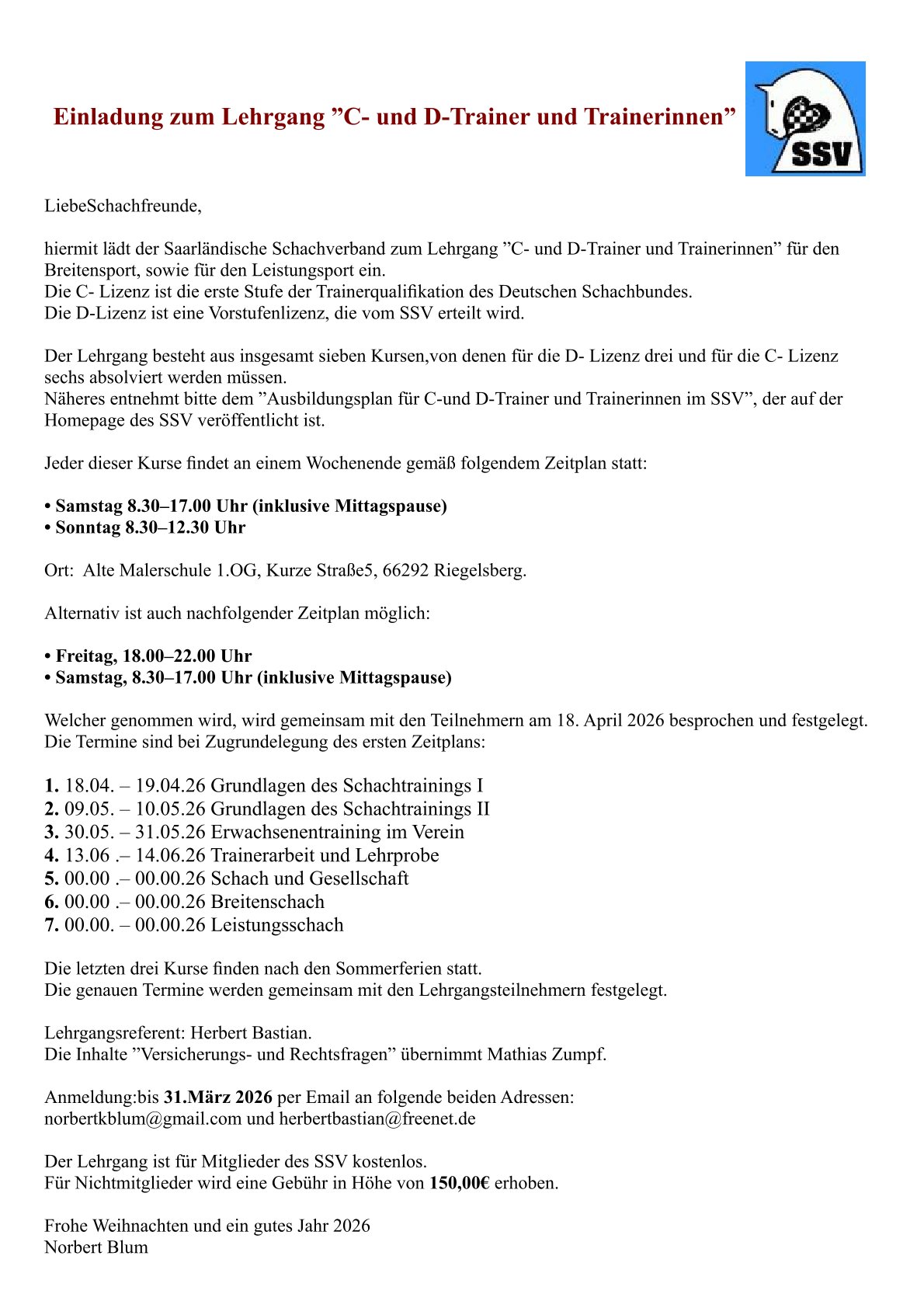 trainerlehrgang 2026